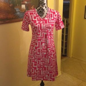 Melly M Short Sleeve Pink and White Dress NEW NWT